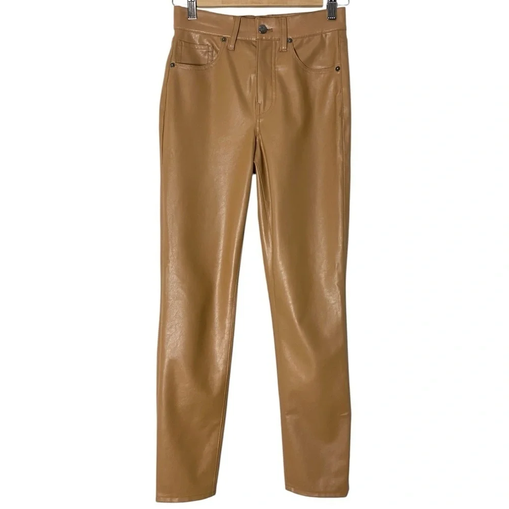 Veronica Beard Ryleigh Slim Straight Vegan Leather Pants Size 24 Faux Leather